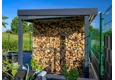 GARDEON® Gartenhaus mit Hörmann-Tür, Lichtband und überdachtem Bereich
