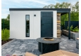 GARDEON® Gartenhaus mit Hörmann-Tür, Lichtband und überdachtem Bereich