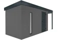 GARDEON® Gartenhaus mit Hörmann-Tür, Lichtband und überdachtem Bereich