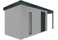 GARDEON® Gartenhaus mit Hörmann-Tür, Lichtband und überdachtem Bereich