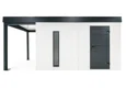 GARDEON® Gartenhaus mit Hörmann-Tür, Lichtband und überdachtem Bereich