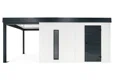 GARDEON® Gartenhaus mit Hörmann-Tür, Lichtband und überdachtem Bereich