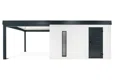 GARDEON® Gartenhaus mit Hörmann-Tür, Lichtband und überdachtem Bereich