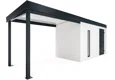 GARDEON® Gartenhaus mit Hörmann-Tür, Lichtband und überdachtem Bereich
