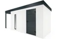 GARDEON® Gartenhaus mit Hörmann-Tür, Lichtband und überdachtem Bereich