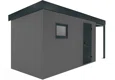 GARDEON® Gartenhaus mit Hörmann-Tür und Fenster und überdachtem Bereich