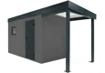 GARDEON® Gartenhaus mit Hörmann-Tür und Fenster und überdachtem Bereich