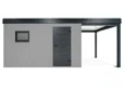 GARDEON® Gartenhaus mit Hörmann-Tür und Fenster und überdachtem Bereich