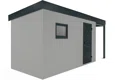 GARDEON® Gartenhaus mit Hörmann-Tür und Fenster und überdachtem Bereich