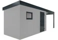 GARDEON® Gartenhaus mit Hörmann-Tür und Fenster und überdachtem Bereich