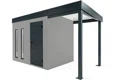 GARDEON® Gartenhaus mit Hörmann-Tür, zwei Lichtbändern und überdachtem Bereich