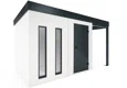 GARDEON® Gartenhaus mit Hörmann-Tür, zwei Lichtbändern und überdachtem Bereich