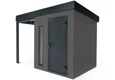 GARDEON® Gartenhaus mit Hörmann-Türen, Lichtband und überdachtem Bereich
