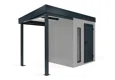 GARDEON® Gartenhaus mit Hörmann-Türen, Lichtband und überdachtem Bereich