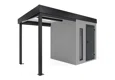 GARDEON® Gartenhaus mit Hörmann-Türen, Lichtband und überdachtem Bereich