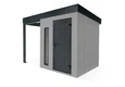 GARDEON® Gartenhaus mit Hörmann-Türen, Lichtband und überdachtem Bereich