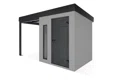 GARDEON® Gartenhaus mit Hörmann-Türen, Lichtband und überdachtem Bereich