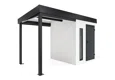 GARDEON® Gartenhaus mit Hörmann-Türen, Lichtband und überdachtem Bereich