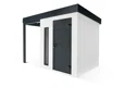 GARDEON® Gartenhaus mit Hörmann-Türen, Lichtband und überdachtem Bereich