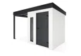 GARDEON® Gartenhaus mit Hörmann-Türen, Lichtband und überdachtem Bereich