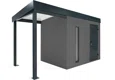 GARDEON® Gartenhaus mit Hörmann-Türen, Lichtband und überdachtem Bereich