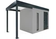 GARDEON® Gartenhaus mit Hörmann-Türen, Lichtband und überdachtem Bereich