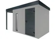 GARDEON® Gartenhaus mit Hörmann-Türen, Lichtband und überdachtem Bereich