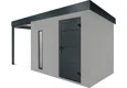 GARDEON® Gartenhaus mit Hörmann-Türen, Lichtband und überdachtem Bereich