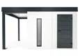 GARDEON® Gartenhaus mit Hörmann-Türen, Lichtband und überdachtem Bereich