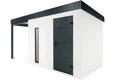 GARDEON® Gartenhaus mit Hörmann-Türen, Lichtband und überdachtem Bereich