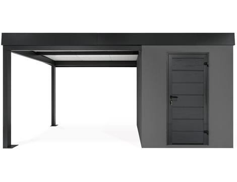 GARDEON® Gartenhaus mit Hörmann-Türen und überdachtem Bereich