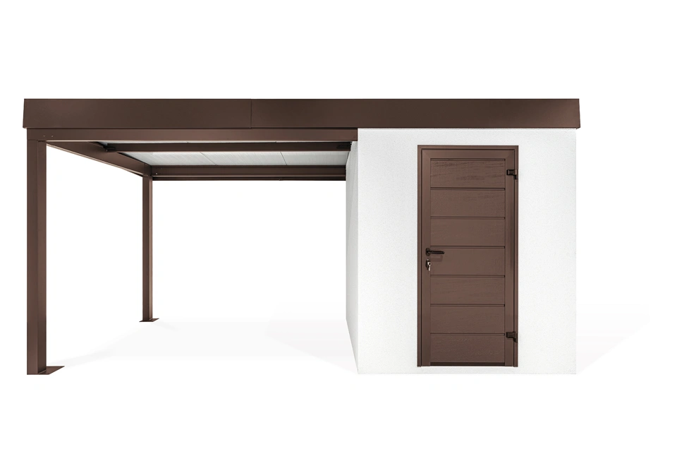 GARDEON® Gartenhaus mit Hörmann-Türen und überdachtem Bereich