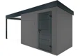 GARDEON® Gartenhaus mit Hörmann-Türen und überdachtem Bereich