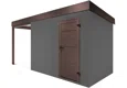 GARDEON® Gartenhaus mit Hörmann-Türen und überdachtem Bereich