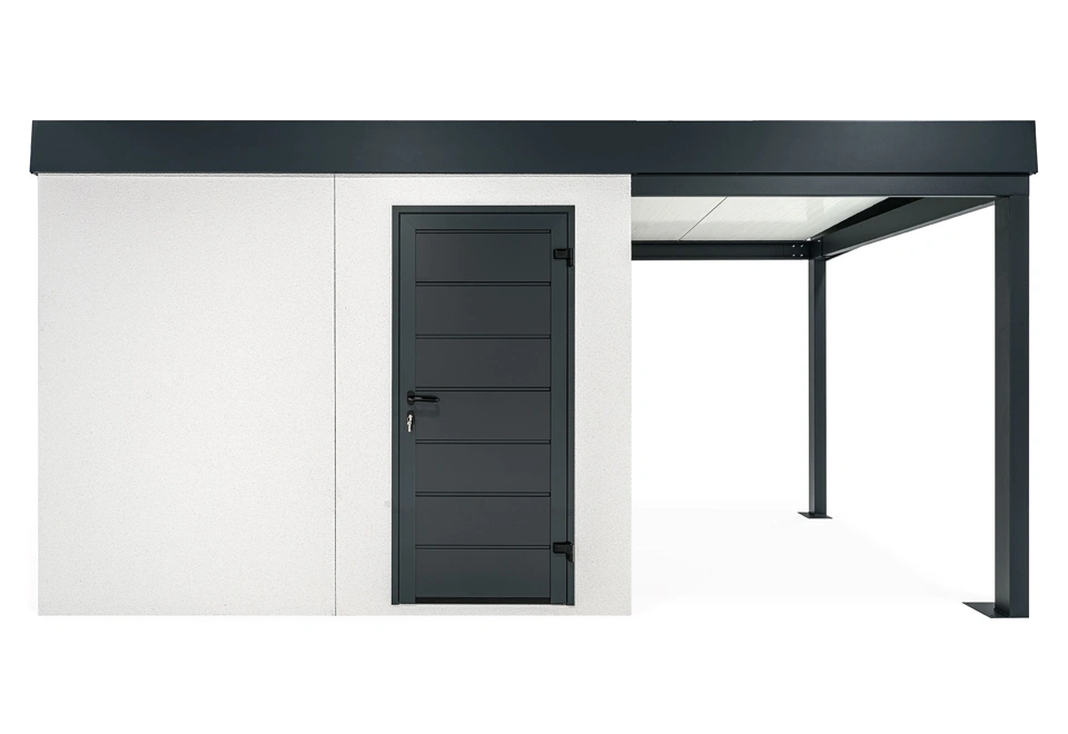 GARDEON® Gartenhaus mit Hörmann-Türen und überdachtem Bereich