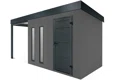 GARDEON® Gartenhaus mit Hörmann-Türen, zwei Lichtbändern und überdachtem Bereich