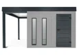 GARDEON® Gartenhaus mit Hörmann-Türen, zwei Lichtbändern und überdachtem Bereich