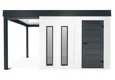 GARDEON® Gartenhaus mit Hörmann-Türen, zwei Lichtbändern und überdachtem Bereich