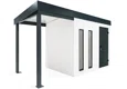 GARDEON® Gartenhaus mit Hörmann-Türen, zwei Lichtbändern und überdachtem Bereich