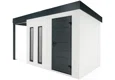 GARDEON® Gartenhaus mit Hörmann-Türen, zwei Lichtbändern und überdachtem Bereich
