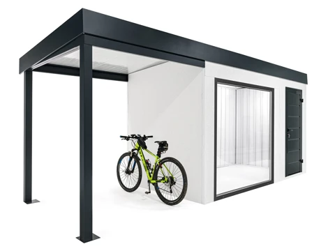 GARDEON® Gartenhaus mit Panoramafenster und überdachtem Bereich GARDEON® Gartenhaus mit Panoramafenster und überdachtem Bereich