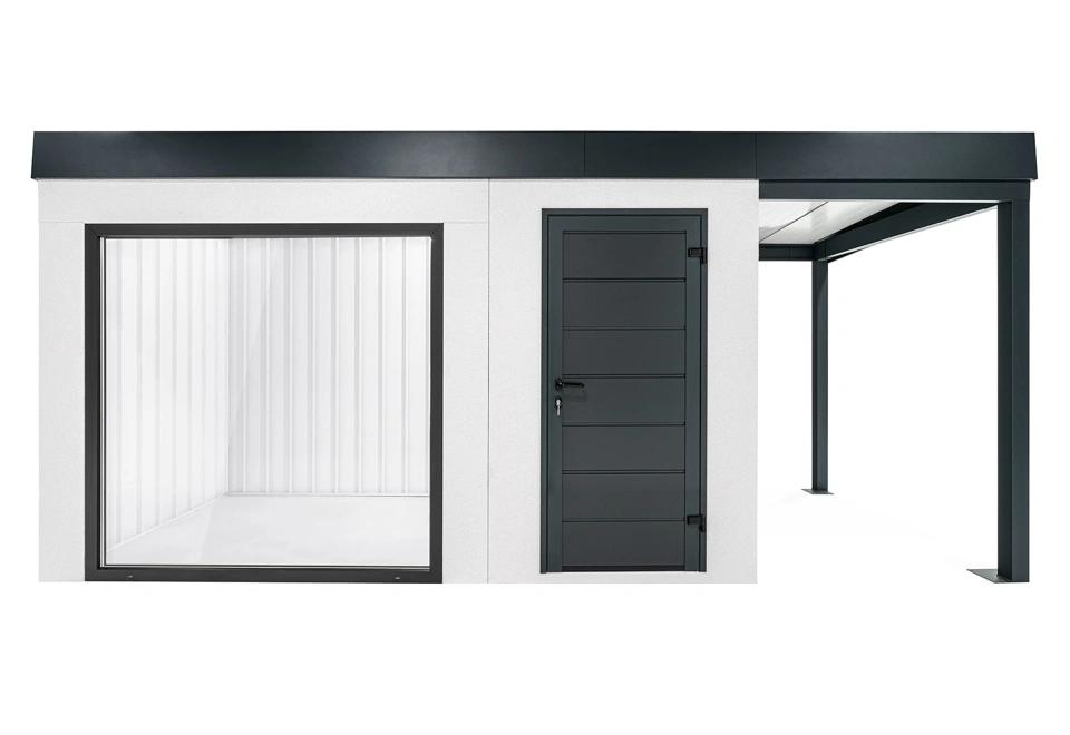 GARDEON® Gartenhaus mit Panoramafenster und überdachtem Bereich