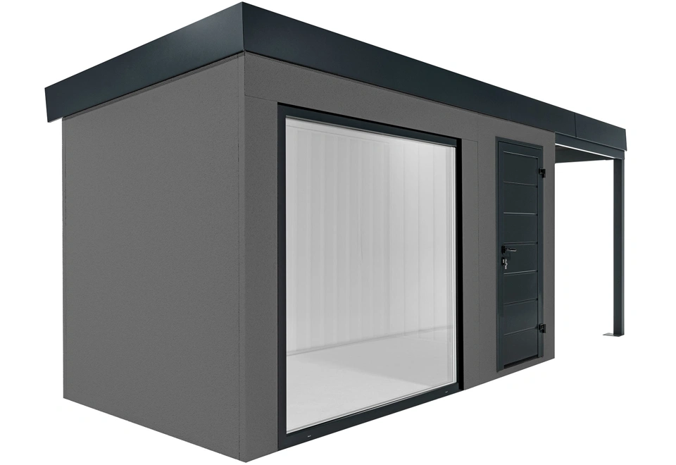 GARDEON® Gartenhaus mit Panoramafenster und überdachtem Bereich