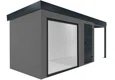 GARDEON® Gartenhaus mit Panoramafenster und überdachtem Bereich