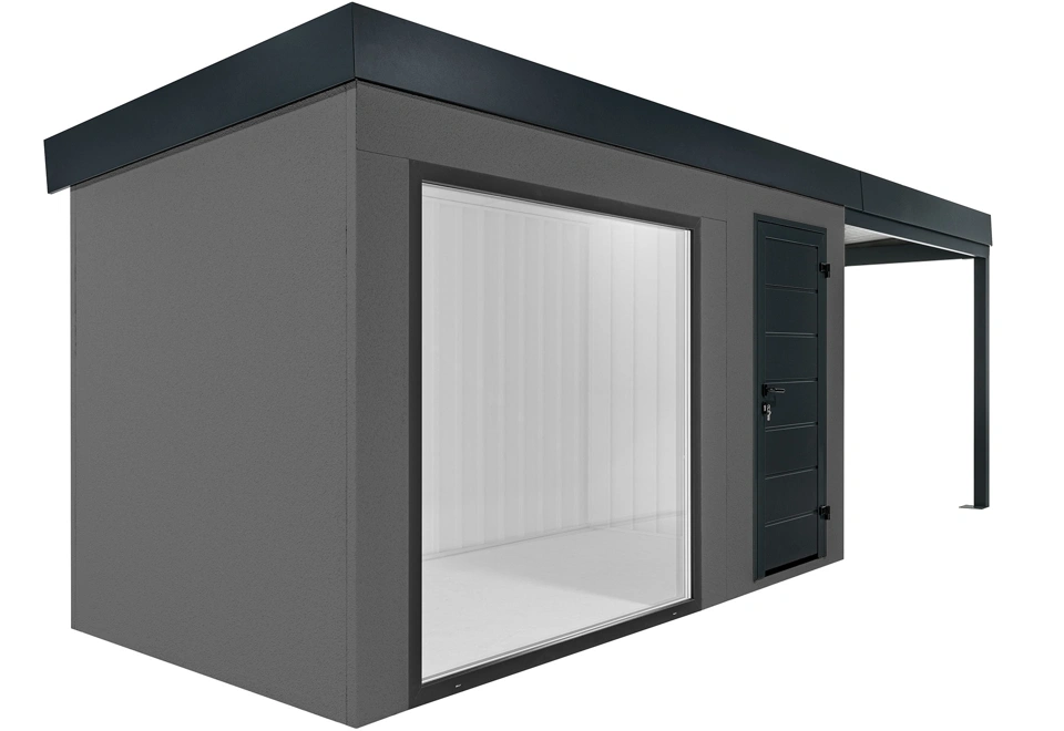 GARDEON® Gartenhaus mit Panoramafenster und überdachtem Bereich