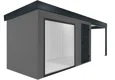 GARDEON® Gartenhaus mit Panoramafenster und überdachtem Bereich