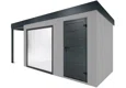 GARDEON® Gartenhaus mit Panoramafenster und überdachtem Bereich