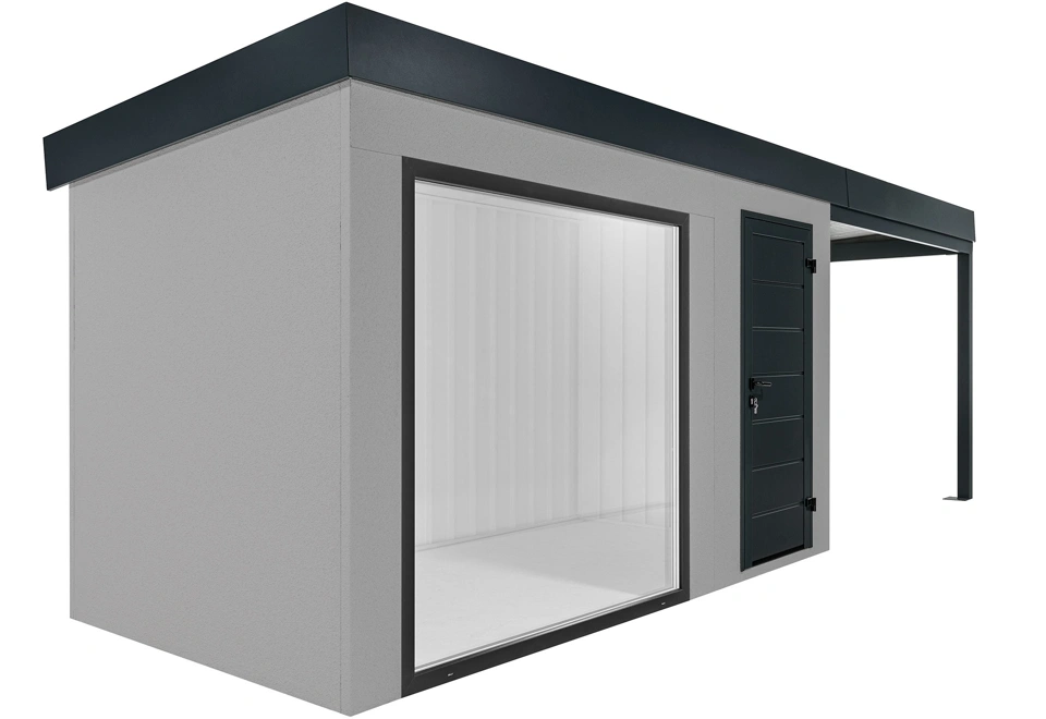 GARDEON® Gartenhaus mit Panoramafenster und überdachtem Bereich