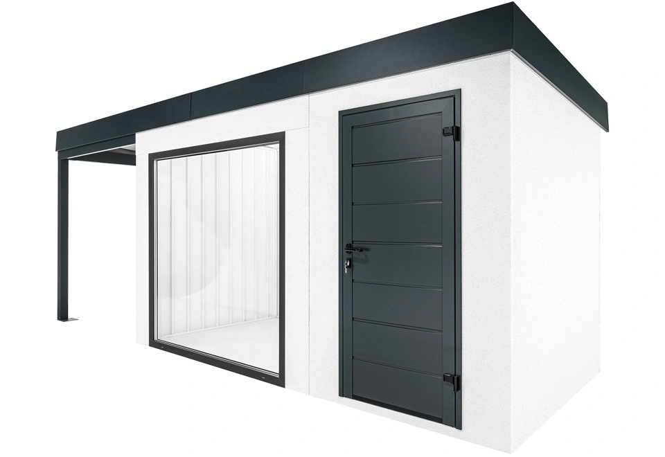 GARDEON® Gartenhaus mit Panoramafenster und überdachtem Bereich