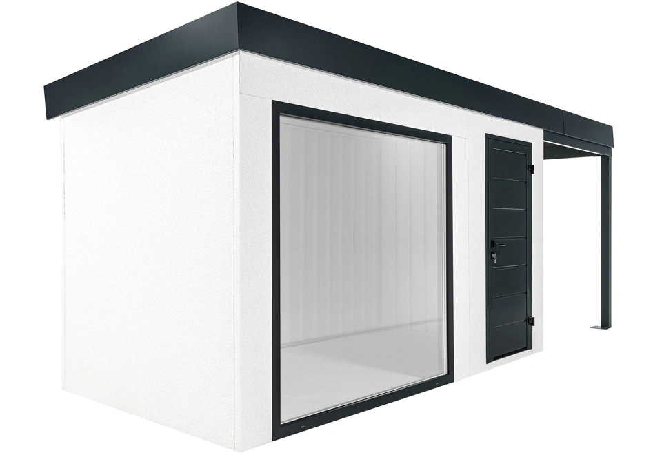 GARDEON® Gartenhaus mit Panoramafenster und überdachtem Bereich